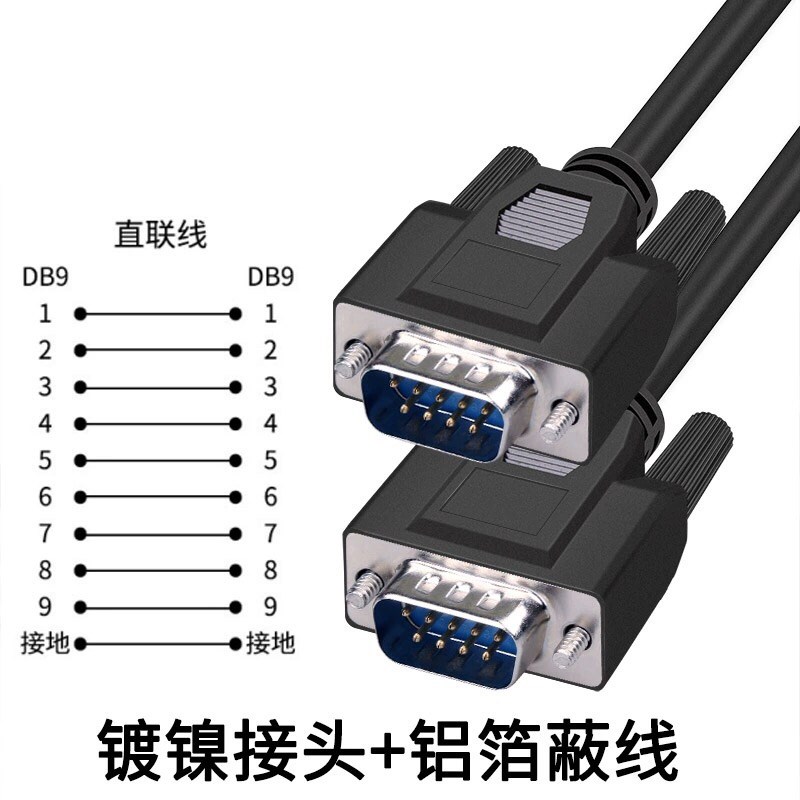 纯铜DB9串口线RS232线485COM数据线DB9公对公连接线DB9线 RS235线 - 图0