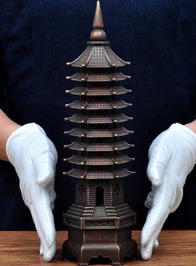 全铜文昌塔摆件13层十三层宝塔工艺品七层九层学生书桌摆设装饰品