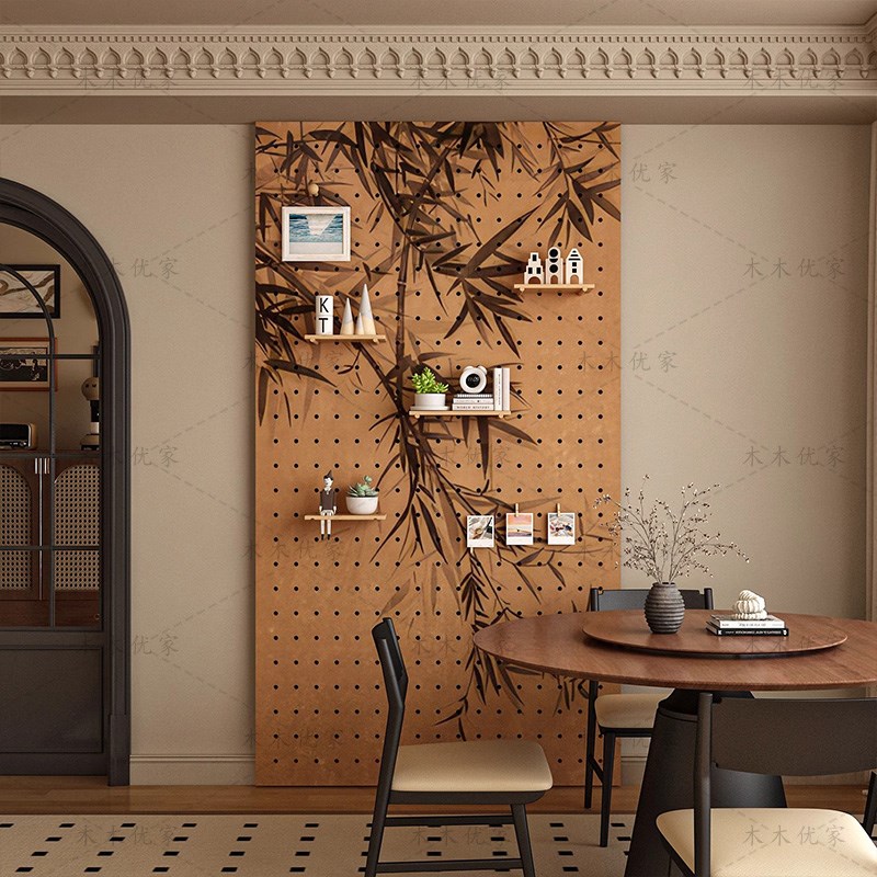 Entrance entrance hole board storage rack custom-made medieval style bamboo decorative shape wall electrical box blocking storage rack