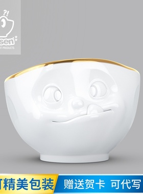 德国原装Ten表情金边碗 餐具礼盒装可爱送礼陶瓷碗