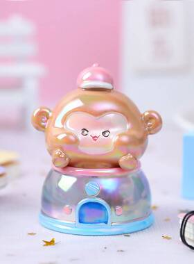 儿童节礼物搞怪趣味吗喽的漫步时光潮玩盲盒车载中控摆件一件代发