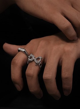 Saz液态奶酪蝴蝶结男士和女士与高端情侣戒指堆叠,甜蜜,凉爽和可