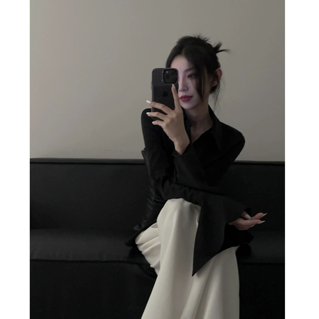 春季酷飒御姐风高级感时尚套装女炸街喇叭袖衬衫白色阔腿裤两件套,淘宝优惠券,粉丝福利购,淘宝优惠卷