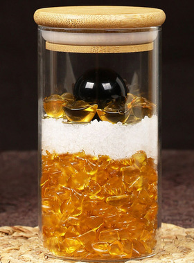 安忍水瓶子床头朝西摆件厕所西北角卧室客厅五黄二黑水晶六帝钱