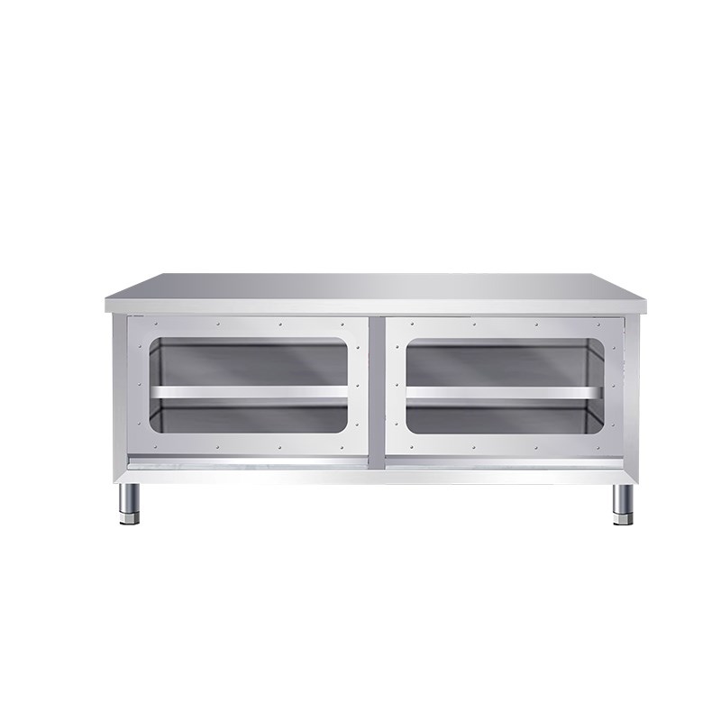 焊接加厚304不锈钢推拉门工作台厨房商用置物柜操作台面厨柜 - 图3