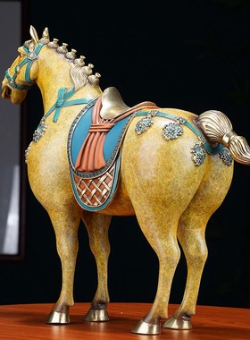 新中式全铜马摆件纯铜手工工艺品马到成功办公室装饰品开业礼品