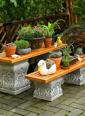 户外庭院花园布置民宿景观花盆架仿石别墅院子装饰造景落地大摆件