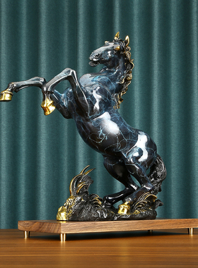 彩铜跃马摆件马到成功奔马工艺礼品摆件铜生肖马唐马酒柜装饰礼品