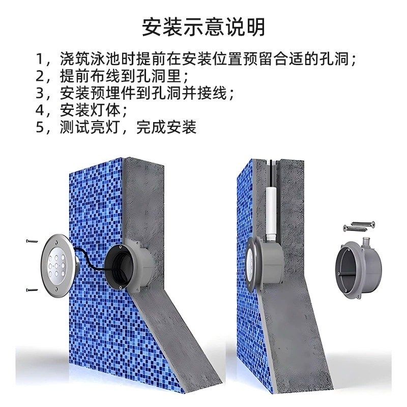 LED水底灯水下地埋灯七彩24V不锈钢鱼池灯防水泳池壁灯嵌入式射灯,淘宝优惠券,粉丝福利购,淘宝优惠卷