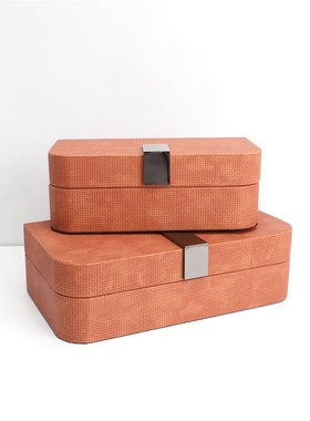 现代简约木质收纳盒摆件样板房售楼部卧室书房客厅桌面玄关饰品