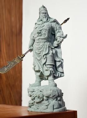 中式办公桌面摆件关公古风工艺礼品摆饰武财神关二爷装饰品鱼缸造