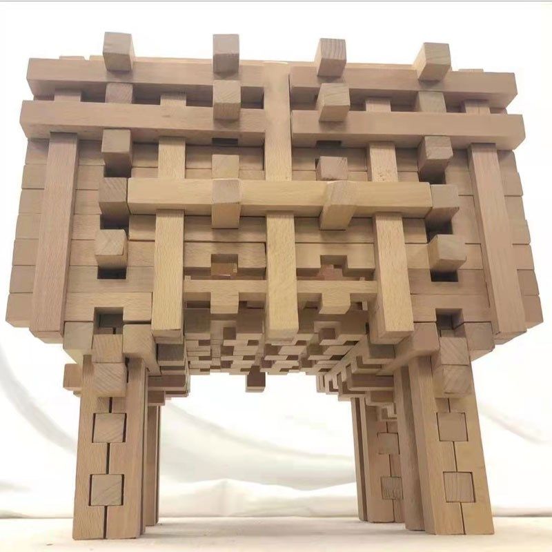 儿童高难度榫卯结构积木幼儿园益智类玩具实木拼装模型斗拱木制,淘宝优惠券,粉丝福利购,淘宝优惠卷