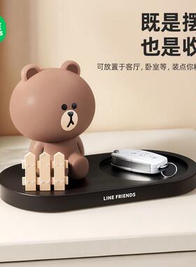 布朗熊装饰摆件绿植多肉种植香氛玄关摆件生日乔迁送礼桌面摆件