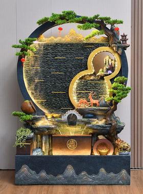 水幕墙流水墙屏风假山喷泉水景墙公司背景墙循环流水瀑布造景摆件