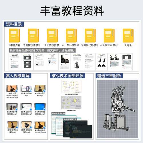 幻尔编程机器人开源仿生机械手掌uHand2.0体感控制STM32创客教育 - 图2