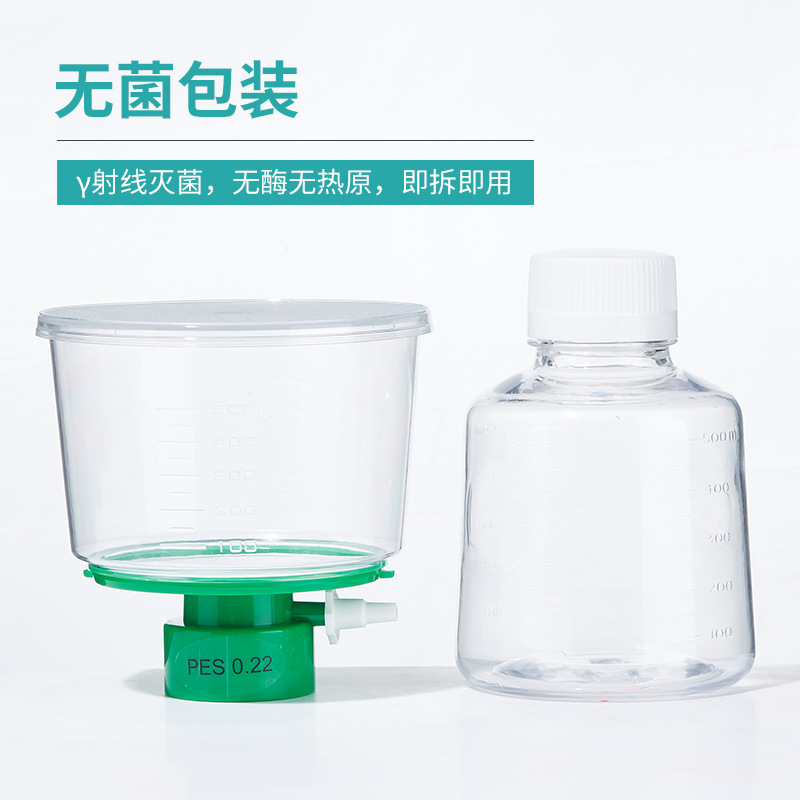 比克曼生物一次性真空过滤装置无菌接收瓶独立装过滤器上杯带刻度 - 图0