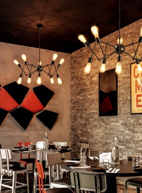 工业风蜘蛛吊灯创意个性艺术灯具简约复古客厅服装店北欧铁艺吊灯