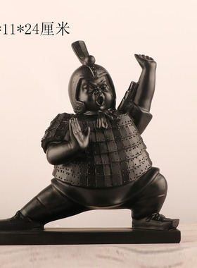 兵马俑摆件家居饰品新中式办公室电视柜玄关客厅创意装饰品搞笑