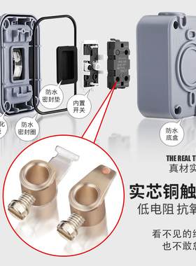 别墅专用室内户外防水门铃按钮开关明装车库门禁按键配件防雨
