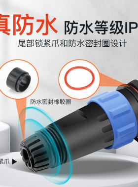 免焊防水连接器SL13 17 21航空插头2 3 4 5 6 7芯对接式板结插座