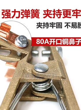 电焊地线夹260A型导电夹纯铜接地夹全铜搭铁夹子二保焊焊把钳铜夹