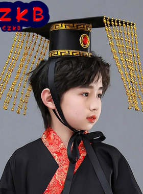 中国王朝和唐朝龙帽汉代皇帝帽大