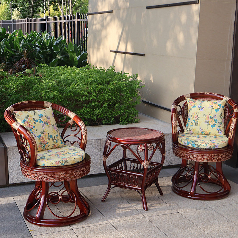 印尼真藤藤椅民宿阳台三件套桌椅组合别墅阳台藤椅单人靠背藤编椅,淘宝优惠券,粉丝福利购,淘宝优惠卷