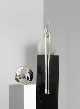 简约抽象长腿雕塑落地摆件人物酒店大堂玄关商铺售楼处迎宾装饰品