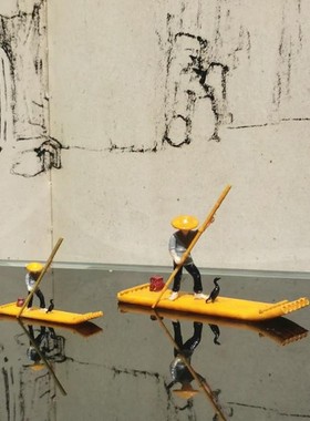 中式桌面装饰摆件微景指尖古代历史人物山石盆景沙盘水族居室摆景