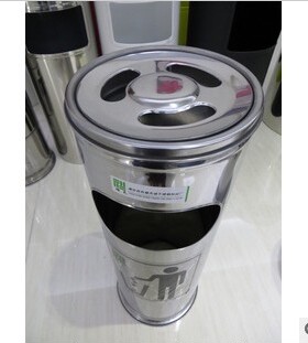 不锈钢垃圾桶圆筒果皮桶烟灰缸大堂宾馆酒店大号垃圾桶筒桶垃圾