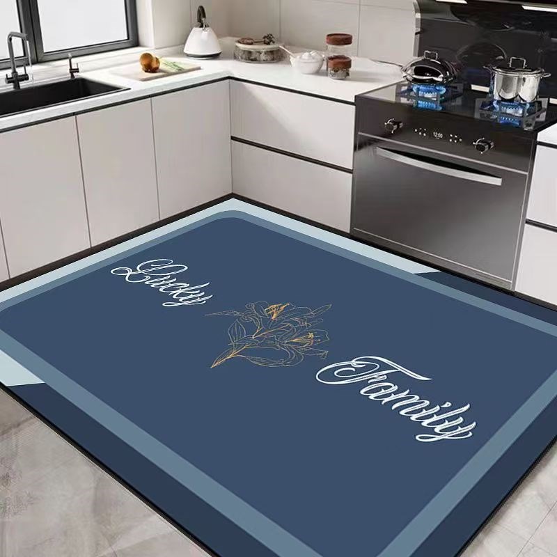 Diatom mud kitchen floor mats, non-slip, anti-oil, r-absorbent mats, doorway stain-resistant floor mats, household no-wash wipeable carpets