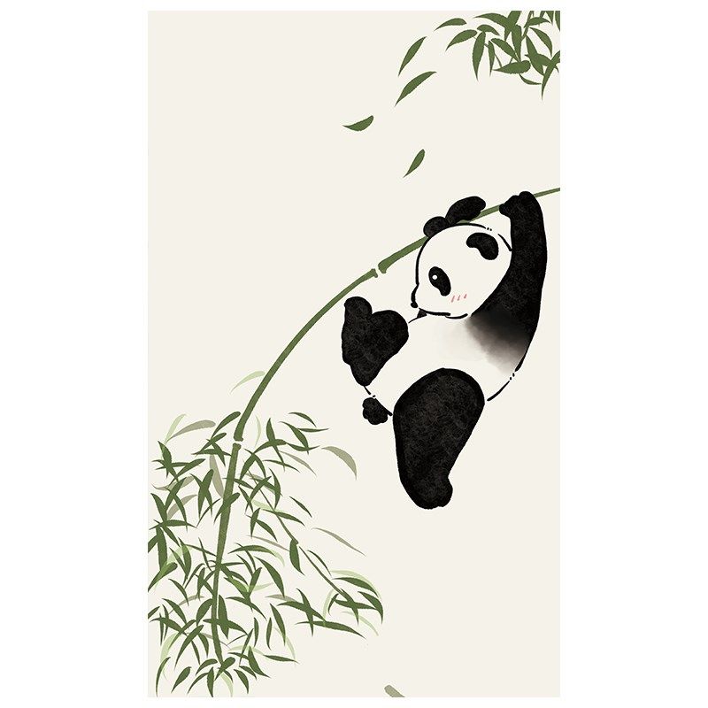熊猫竹子推拉门改造纸卧室玻璃移门自粘爱壁纸奶油风,淘宝优惠券,粉丝福利购,淘宝优惠卷