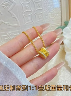 古法拉丝麦穗路路通项链女时尚