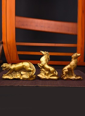 铜十二生肖摆件铜虎铜牛鼠马狗兔龙鸡羊猴蛇家居工艺品特大号全套