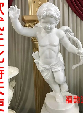 婚庆道具欧式丘比特天使玻璃钢人物雕塑 罗马柱婚庆迎宾家居装饰