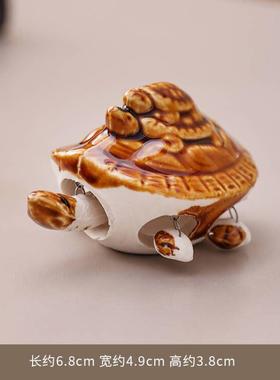 新中式陶瓷乌龟鱼缸造景摆件装饰礼盒工艺品小配件微景观DIY布景