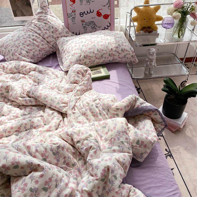 女神神秘紫夏被~全棉双层纱空调被四件套夏季双人2.0夏凉被可机洗,淘宝优惠券,粉丝福利购,淘宝优惠卷