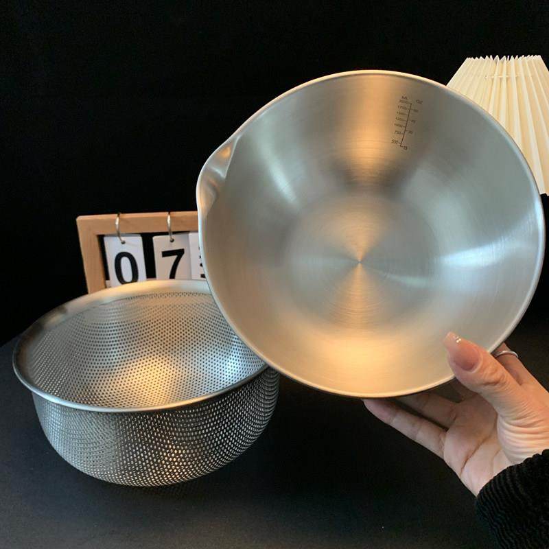 【自留款】304不锈钢沥水篮洗菜盆双层厨房漏盆水果盆滤水淘米篮,淘宝优惠券,粉丝福利购,淘宝优惠卷