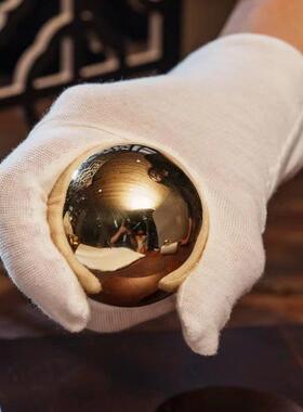 纯黄铜实心健身铜球手把件保健按摩康复球中老年人锻炼解闷小铜球