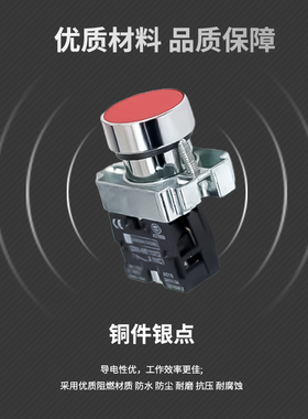 XB2-BA31C BA42C 平头绿色按钮 启动停止按钮 开关合金铜件铜点