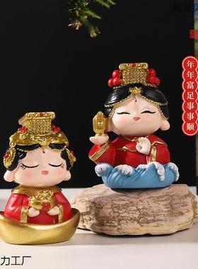 中式妈祖摆件国潮桌面装饰树脂工艺品小摆件文创纪念品小神仙礼品