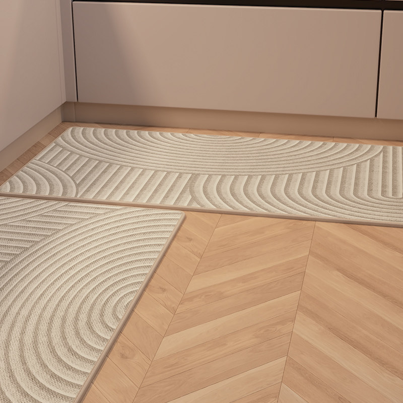 Wabi style kitchen floor mats, non-slip, oil-proof, wipe-free carpets, diatom mud absorbent mats, waterproof foot mats