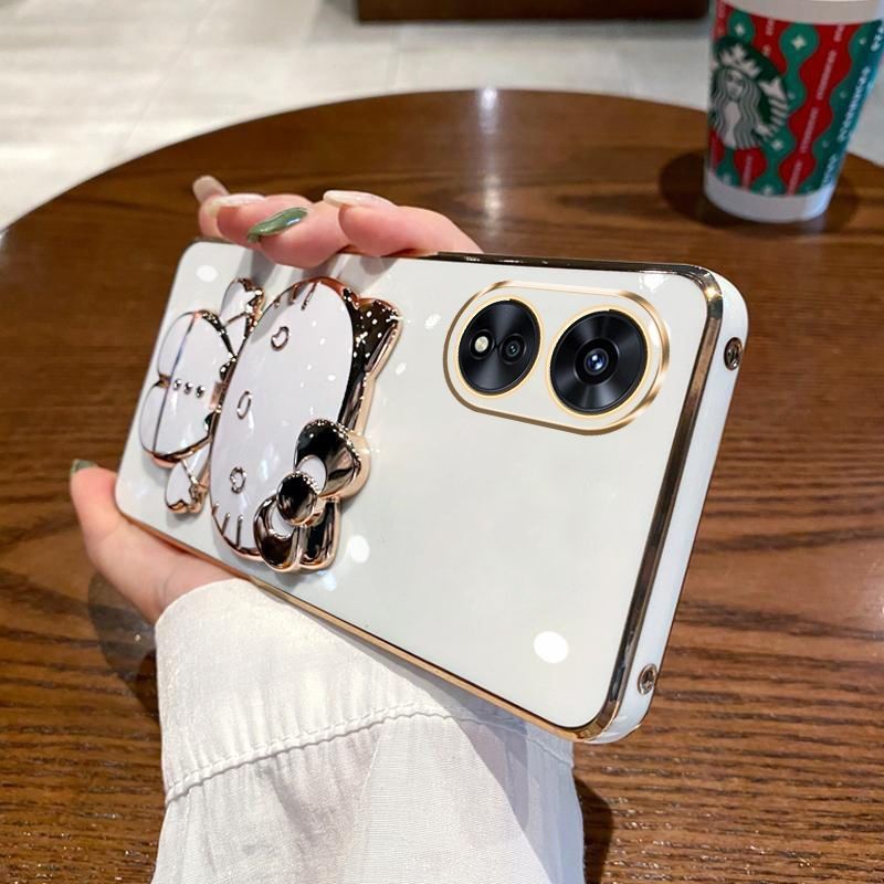 适用oppoA58手机壳oppo保护A58x硅胶套5G带补妆镜opa全包防摔oppa软壳opopa女新款oopoa网红0pp0可爱x5g支架5 - 图1