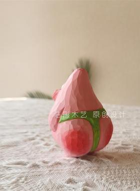 纯手工木刻派大星桌面工位车载摆件炎炎夏日和送礼木雕可爱摆件