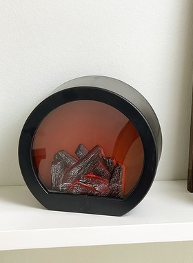 仿真火焰灯氛围感卧室床头创意壁炉台灯复古桌面装饰灯