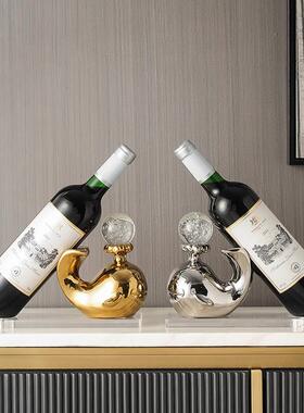 创意现代简单易懂的豪华大象酒架红酒瓶装饰装饰品酒柜客厅乔迁礼