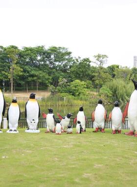 仿真企鹅摆件动物雕塑玻璃钢户外海洋馆冰雪水池幼儿园主题装饰品