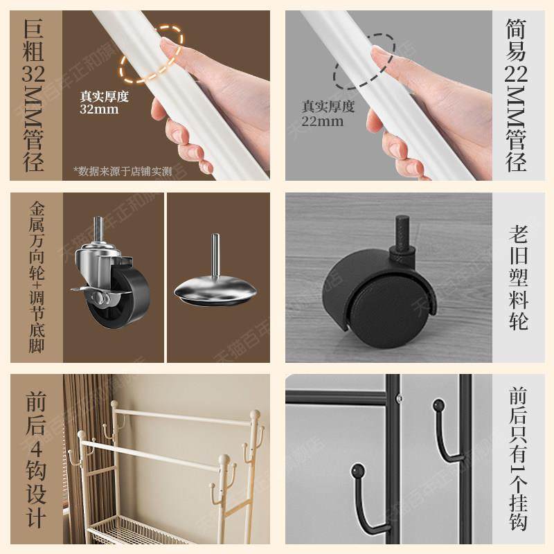 落地挂衣架卧室家用晾衣架双杆房间挂衣服架子加粗室内可移动衣帽,淘宝优惠券,粉丝福利购,淘宝优惠卷