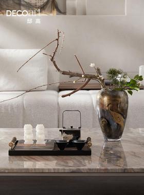 邸高中国风摆件装饰室内空间装修设计中式茶几意境花瓶高级感插花