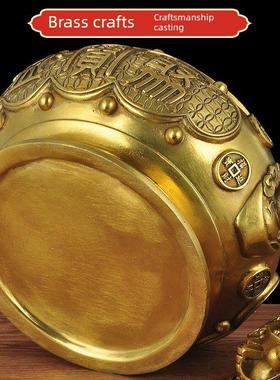 全铜聚宝盆招财摆件大号存钱罐家居客厅玄关工艺品办公室商务礼品